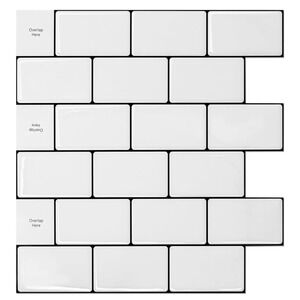 Art3D Backsplash Tile for Kitchen Peel and Stick, 10-Sheet Stick on Subway Tiles